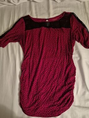 Pink Polka Dot Motherhood Maternity Top